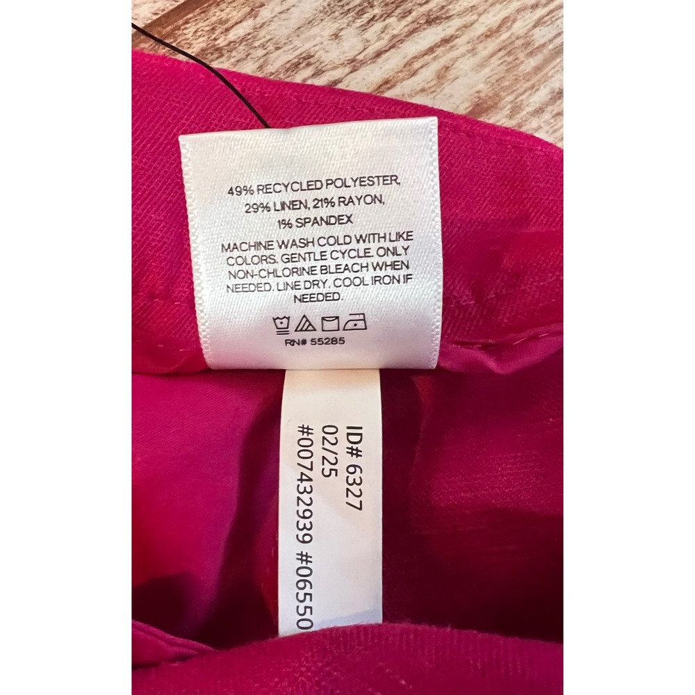 Express Wide Leg High Rise Trouser Pants Linen Blend Pink 4R NWT Barbiecore - Picture 12 of 12